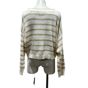 American Eagle beige striped pullover sweater thumbnail 2