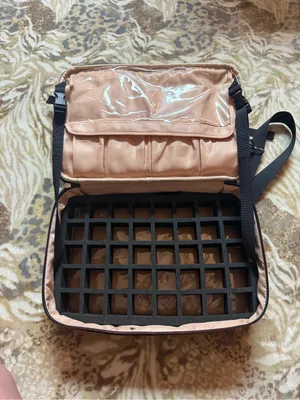 Black and red nail bag with 2 layers thumbnail 4