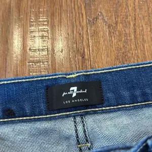 7 for all mankind Josephine high rise straight crop chewed hem jeans 27 thumbnail 4