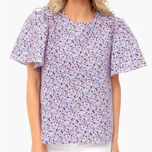 TUCKERNUCK pomander place mollie floral puff flutter sleeve cotton spring blouse thumbnail 1