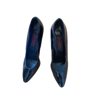 80s 90s Vintage Fredericks of Hollywood Patent Leather Black Pumps Heels 6.5 thumbnail 2