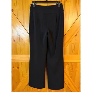White House Black Market Black Wide Leg Side Slit Hem Dress Pants Size 2 (6734) thumbnail 5