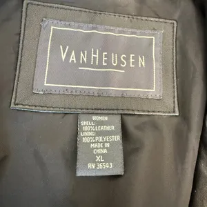 Van Heusen Women Leather Jacket XL Black Zip Up Mock Neck Moto Minimalist Moto thumbnail 2