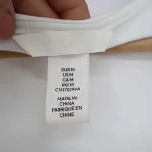 H&M Womens White Square Neck Short Sleeve Stretch Top Size M thumbnail 2