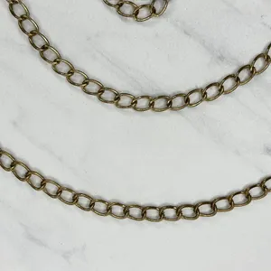 Blue Purple Rhinestone Studded Gold Tone Circle Chain Belt S/M Small Medium ✨ thumbnail 4