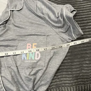 Women's Life Is Good 2 pc Sleep L Pajama PJs Be Kind Life is Good Shirt Shorts thumbnail 13