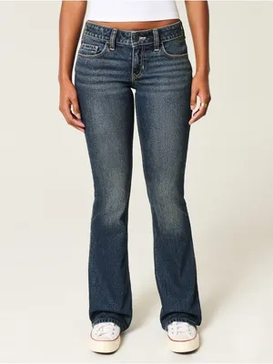 Hollister Low-Rise Embroidered Bootcut Jeans | 27S thumbnail 2