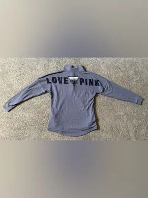 Victoria's Secret Pink Varsity Snap Button Tunic Sweatshirt Blue Womens Size M thumbnail 9