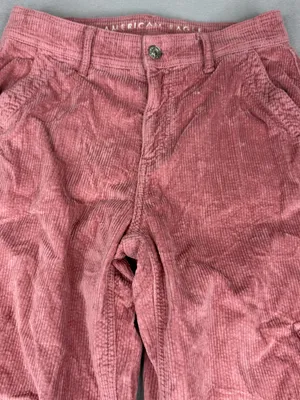 American Eagle Pink Corduroy Cargo Pants Womens 0 Super High Rise Baggy Wide Leg thumbnail 2