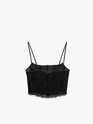 NWT Black Lace Corset Top thumbnail 7