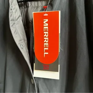 Merrell NWT Trailhead Insulated Reversible Bomber Jacket Size Small Black Grey thumbnail 4