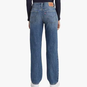 Levi's Blue Ripped Straight Leg Jeans thumbnail 3