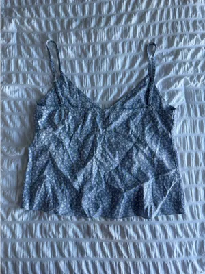 Brandy Melville light blue floral flowy tank thumbnail 2