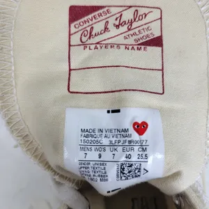 Converse x Comme des Garcons PLAY Chuck 70 High Top Sneakers M7 W9 Heart Logo thumbnail 9