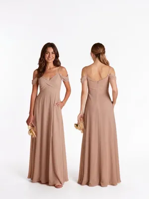 Birdy Grey Spence Convertible Maxi Dress Bridesmaid taupe Chiffon Sz L NWT thumbnail 2