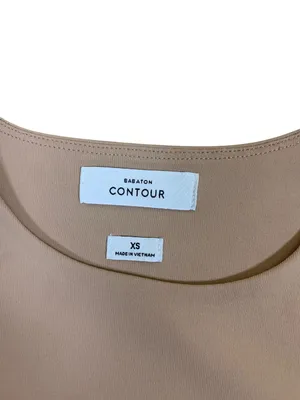 Babaton Contour Beige Long Sleeve Crew Neck Thong Bodysuit XS Stretch‎ thumbnail 2