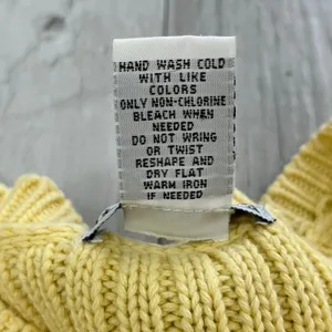 TJ Maxx Yellow Long Sleeve Cable Knit Pullover Bright Warm Colorful Sweater thumbnail 5
