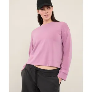 Athleta L Seasoft Crewneck Sweatshirt Lotus Pink Large thumbnail 6