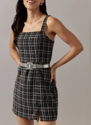 Francesca’s Black Tweed Knit Mini Dress Size S thumbnail 1
