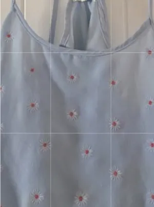 Mine Blue Daisy Flowy Crop Top Size M thumbnail 5
