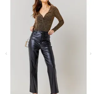 Sadie Front Twist VNeck Glitter Knit Lurex Bodysuit thumbnail 3
