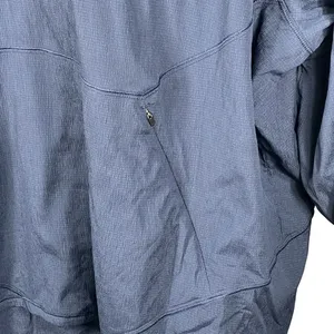 Athleta Teton Anorak Windbreaker Hoodie XL Navy Blue Grid Texture Lightweight thumbnail 10