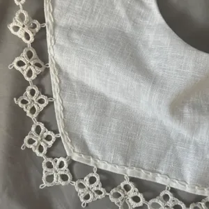 Vtg Handmade White Lace Collar Removable Crochet Trim‎ Cottagecore O/S Bib Neck thumbnail 6