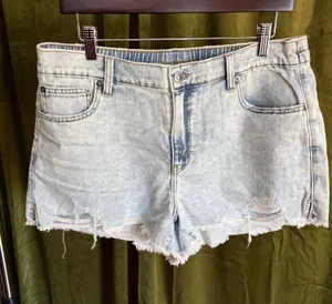 Aerie Denim Shorts Elastic Waistband thumbnail 1