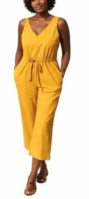NWT‎ Anthropologie Drew Linen Blend Jumpsuit Sz M thumbnail 1
