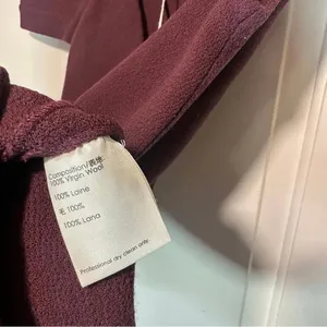 3.1 PHILLIP LIM Virgin Wool Mini Dress Burgundy Twist‎ Sleeve Business Size: 4 thumbnail 6