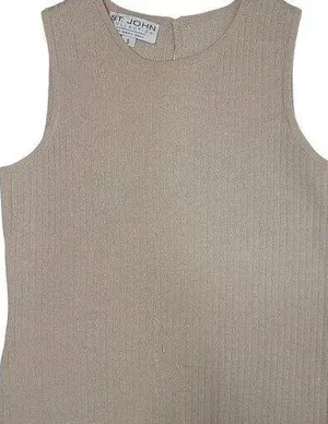 St. Johns ribbed tan tank top size small FLAWED thumbnail 1