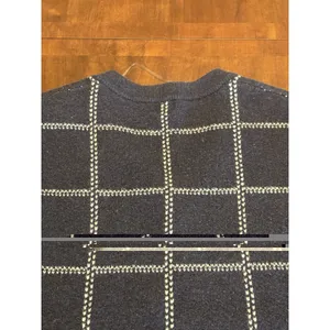 A New Day Women's Navy V-Neck Boxy Sweater Vest Windowpane Cute Chic Breathable thumbnail 5