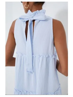 Tuckernuck Pomander Place Morgan Dress Light Blue Tiered Gauze Size XXL thumbnail 2
