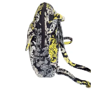 Vera Bradley Backpack Retired Baroque Yellow‎ Black Quilted Cotton Bag thumbnail 5