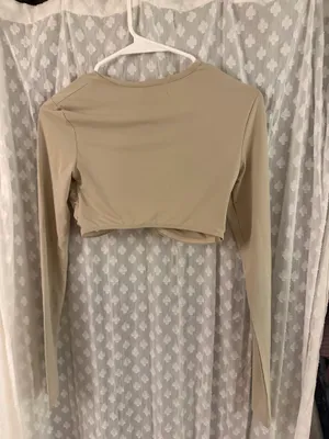 Edikted Cropped Long Sleeve Tan thumbnail 3