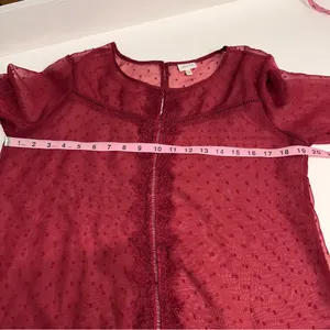 Imperfect sheer crochet bell sleeve top raised flowers feminine whimsygoth large thumbnail 3