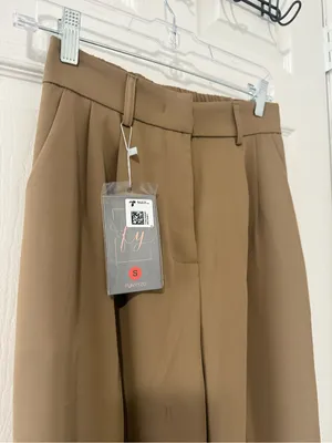Brown flowy dress pants Tan thumbnail 3