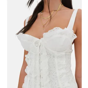For Love & Lemons Mandy Mini White Lace Dress NWT Size XL thumbnail 6