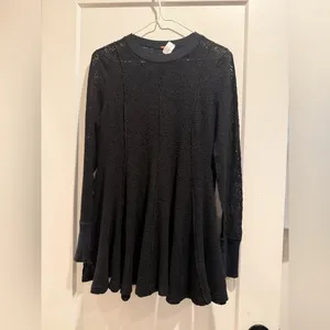 Free People Coffee In The Morning Tunic‎ Top Black Size XS thumbnail 2