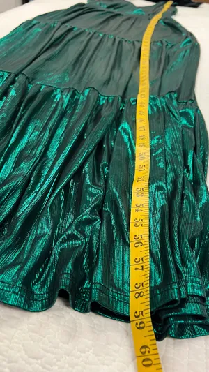 Sugarlips Liquid Satin Emerald Green Metallic Maxi Dress thumbnail 12