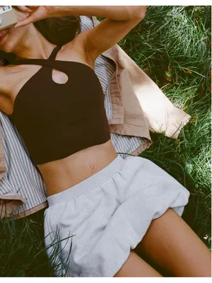 OFFLINE By Aerie Cloud Fleece Bubble Skorts Size XXL Light Heather Grey thumbnail 1