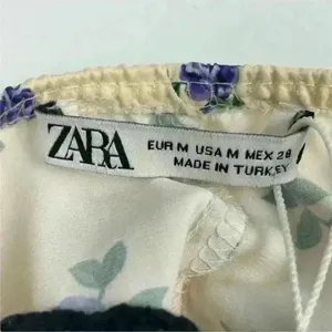 Zara Women's M Satin Floral Maxi‎ Dress Crochet Top Party Cocktail thumbnail 9