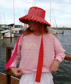 American Flag Patchwork Sweatshirt Pink thumbnail 2