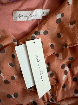 All in Favor Rusty Mauve Polka Dot Ruffle Dress thumbnail 2