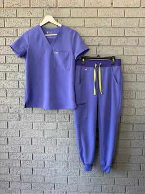 Figs Scrub Set Blueberry Purple Catarina Top Zamora Joggers Size XXS thumbnail 3