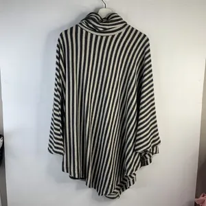 Soft Surroundings OS Poncho Sweater Presley‎ Soft Cozy Stripes Cowl Neck Women’s thumbnail 12