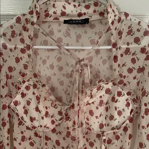 Cider Coquette Floral Sweetheart Mesh Blouse thumbnail 2