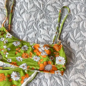 Triangl Floral Green and Orange Bikini Set, Size Small thumbnail 2