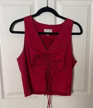 Vintage Alberto Makali Deep Red Tank Top size 8 snakeskin thumbnail 1
