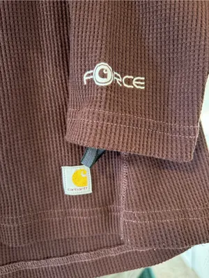 Carhartt Women Force Midweight Waffle Base Layer Shirt Size LARGE Maroon thumbnail 2